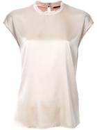 Luisa Cerano Lace Collar Silk Top - Nude & Neutrals