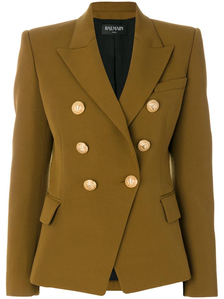 Balmain Double Breasted Blazer - Brown