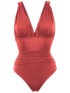 Brigitte Ruched Swimsuit - Red