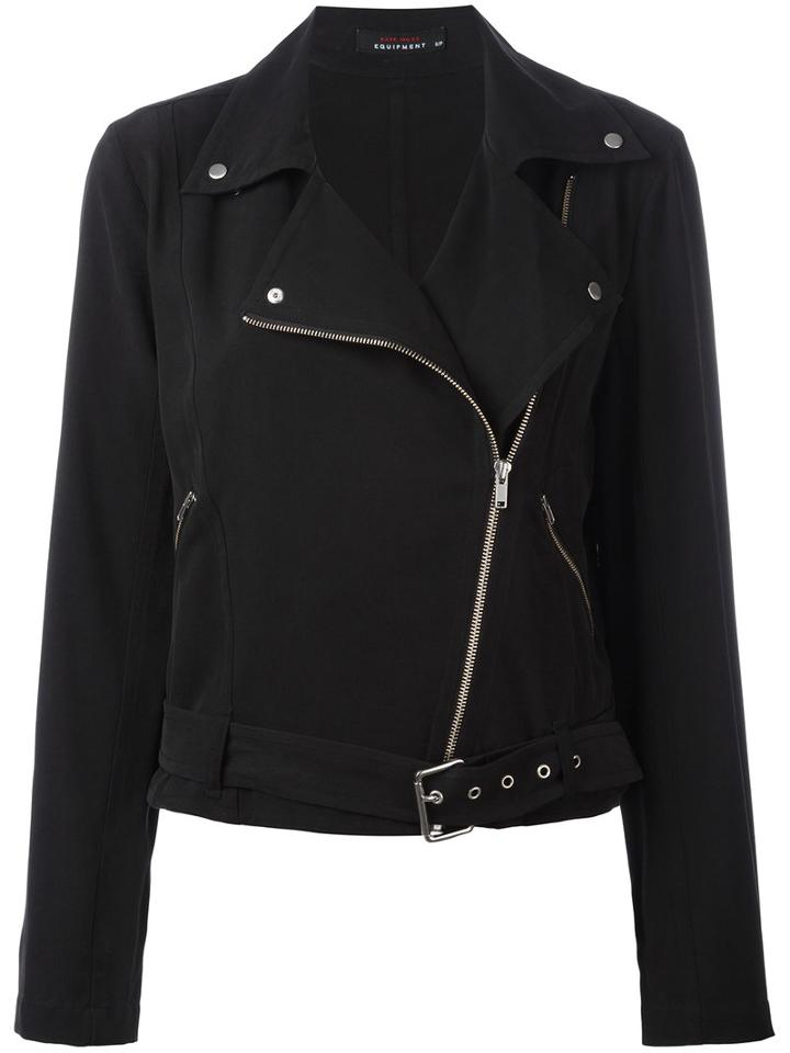 Equipment - Biker Jacket - Women - Silk - S, Women's, Black, Silk