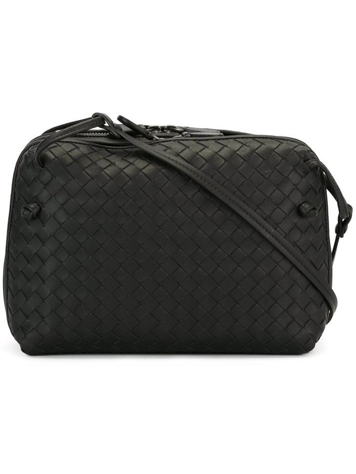 Bottega Veneta Textured Crossbody Bag, Women's, Black, Leather