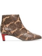 Atp Atelier Clusia 45 Snake Embossed Boots - Brown