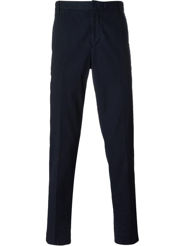 Kenzo Straight Leg Trousers, Men's, Size: 50, Blue, Cotton