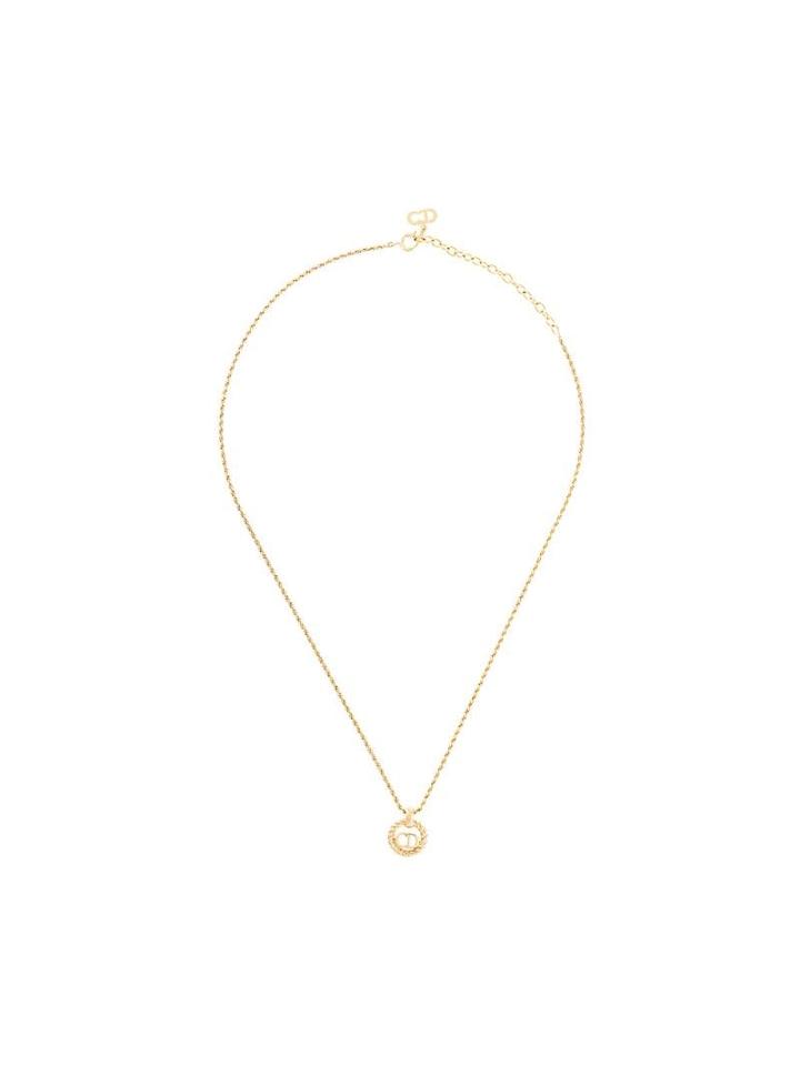 Christian Dior Pre-owned Circle Logo Necklace - Gold