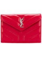 Saint Laurent Leather Logo Purse - Red