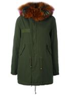 Mr & Mrs Italy Leopard Printed Fur Lined Parka - Green