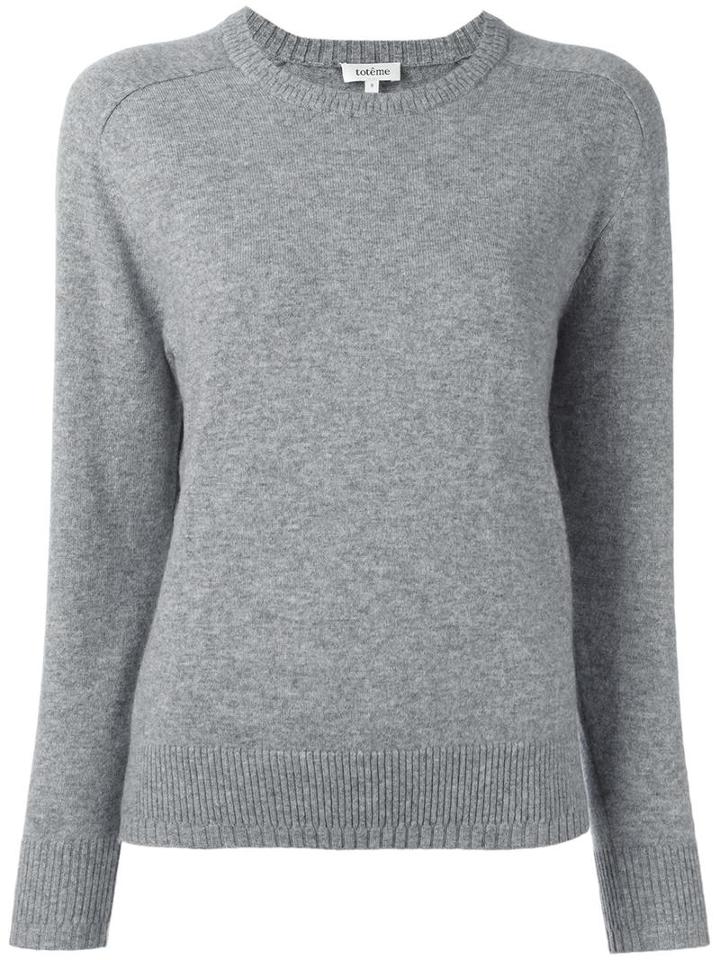 Toteme Round Neck Jumper, Women's, Size: Xs, Grey, Cashmere