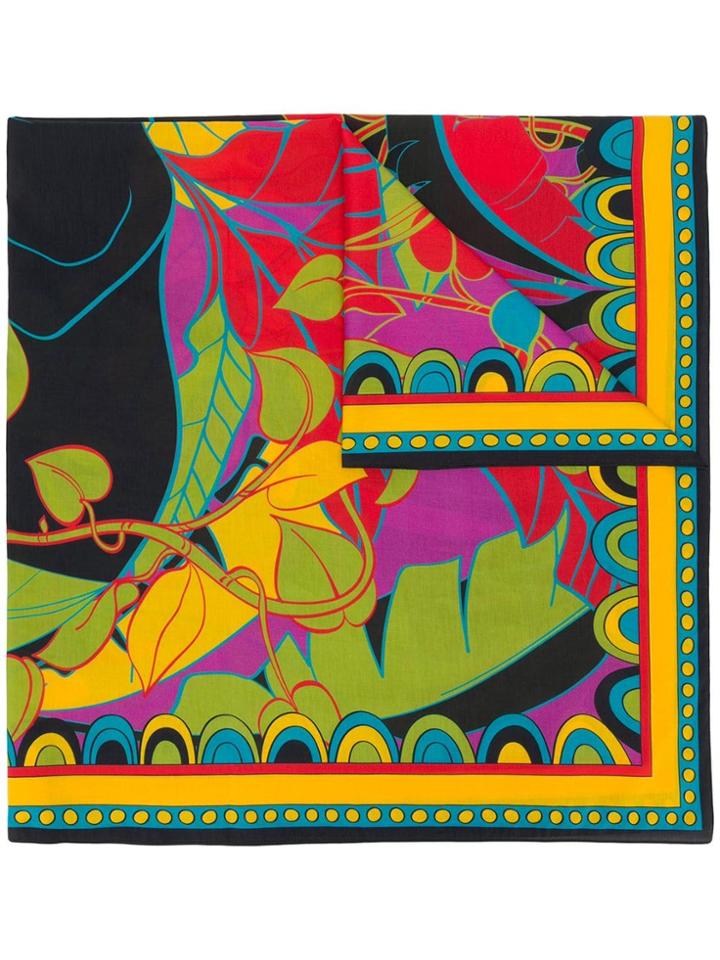 La Doublej Floral Print Scarf - Black