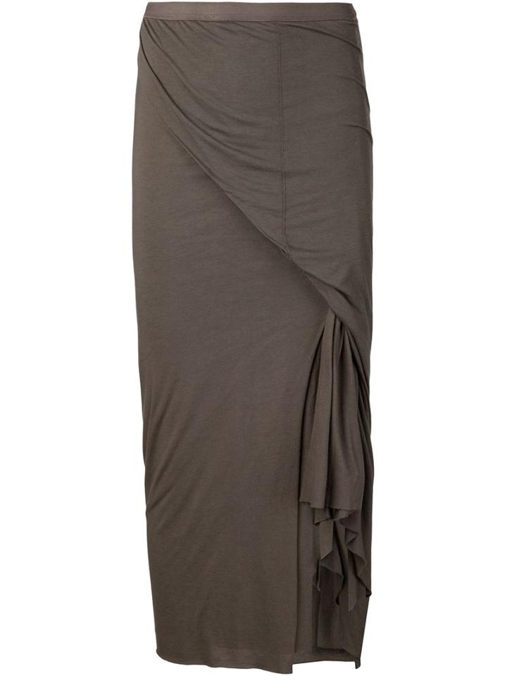 Rick Owens Lilies Draped Tube Skirt, Women's, Size: 40, Grey, Cotton/viscose/polyamide