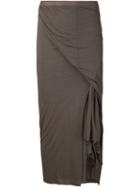 Rick Owens Lilies Draped Tube Skirt, Women's, Size: 40, Grey, Cotton/viscose/polyamide
