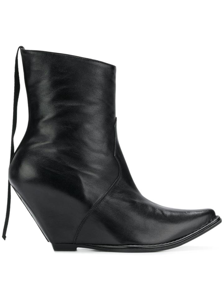 Unravel Project Western Ankle Boots - Black