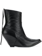 Unravel Project Western Ankle Boots - Black