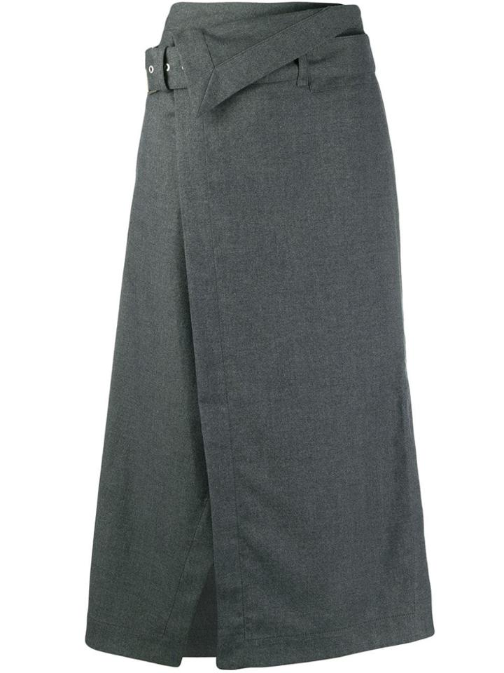 3.1 Phillip Lim Belted Waist A-line Skirt - Grey