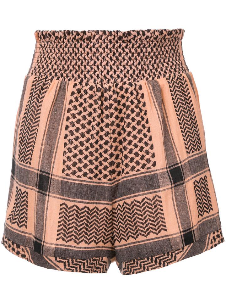 Cecilie Copenhagen - Ruffle Shorts - Women - Cotton - 2, Pink/purple, Cotton
