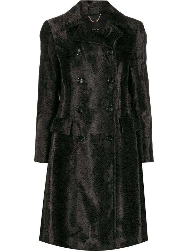 Paltò Double-breasted Fitted Coat - Grey