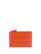 Anya Hindmarch Slogan Embossed Wallet - Brown