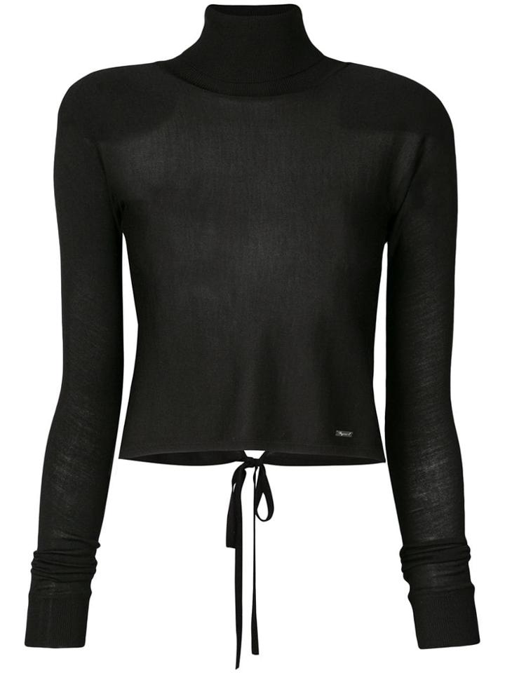 Dsquared2 Turtleneck Open Back Top - Black