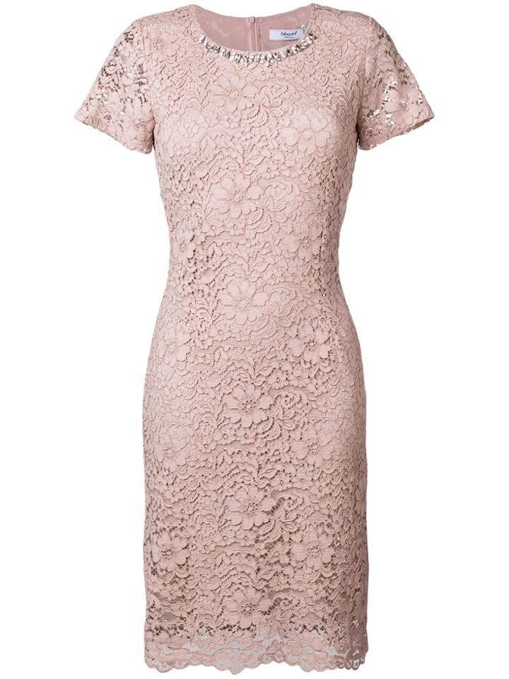 Blugirl Jeweled Lace Dress - Pink & Purple