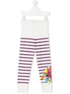 Junior Gaultier - Striped Leggings - Kids - Cotton/spandex/elastane - 10 Yrs, Girl's, Nude/neutrals