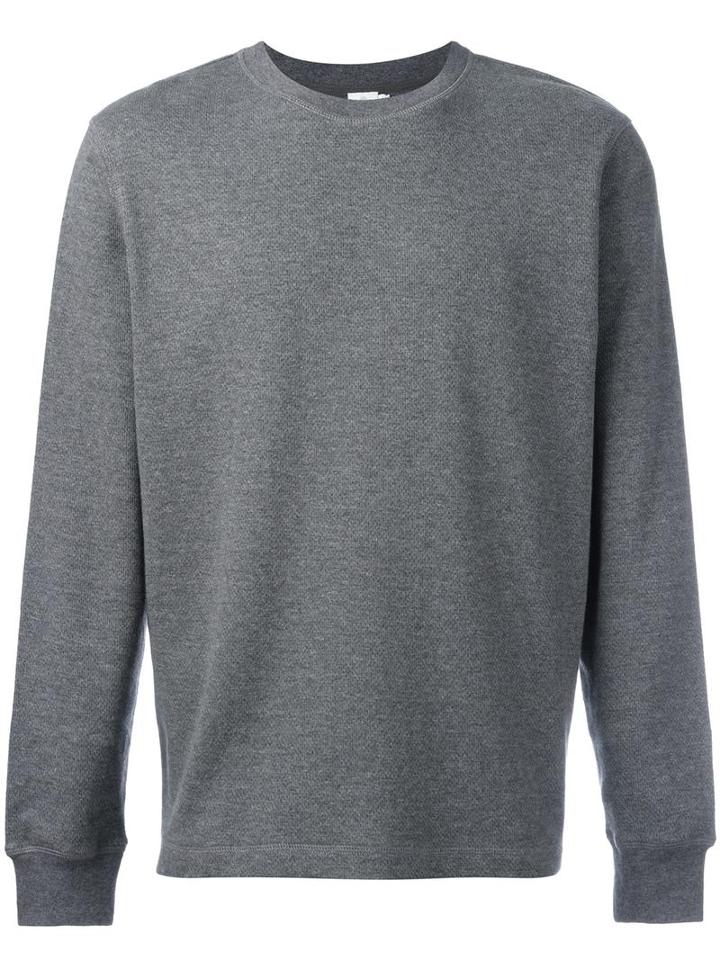 Sunspel Crew Neck Sweatshirt, Men's, Size: Medium, Grey, Cotton