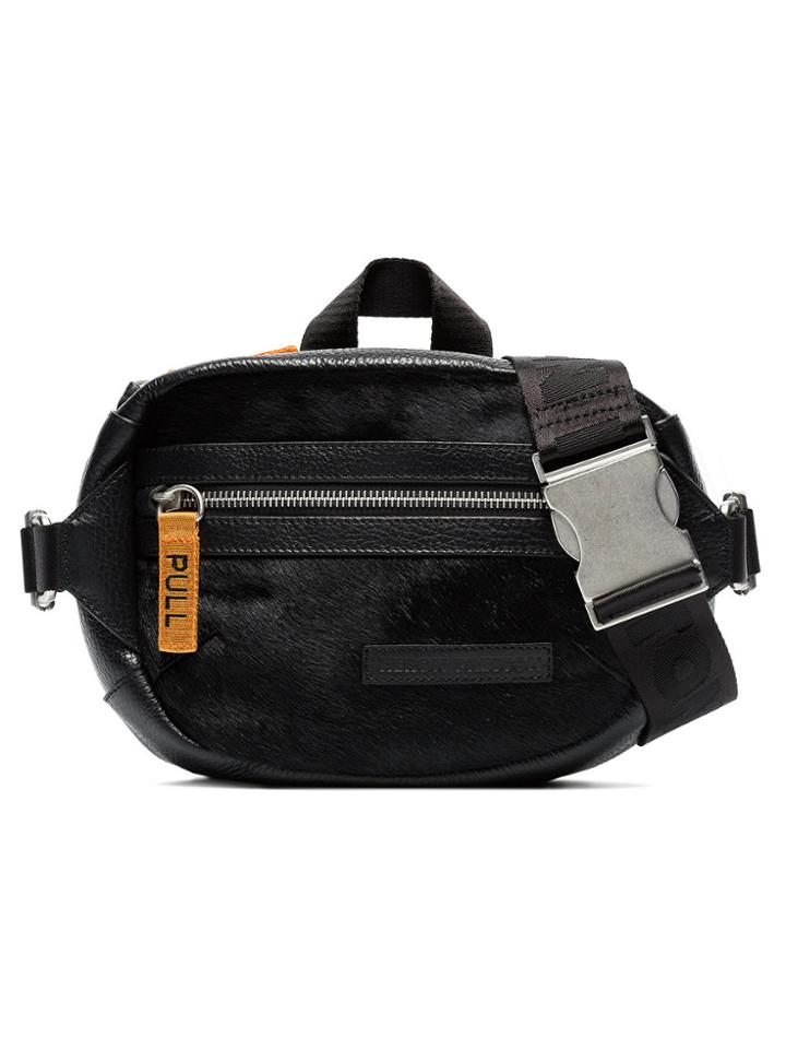 Heron Preston Black Ponyskin Leather Belt Bag