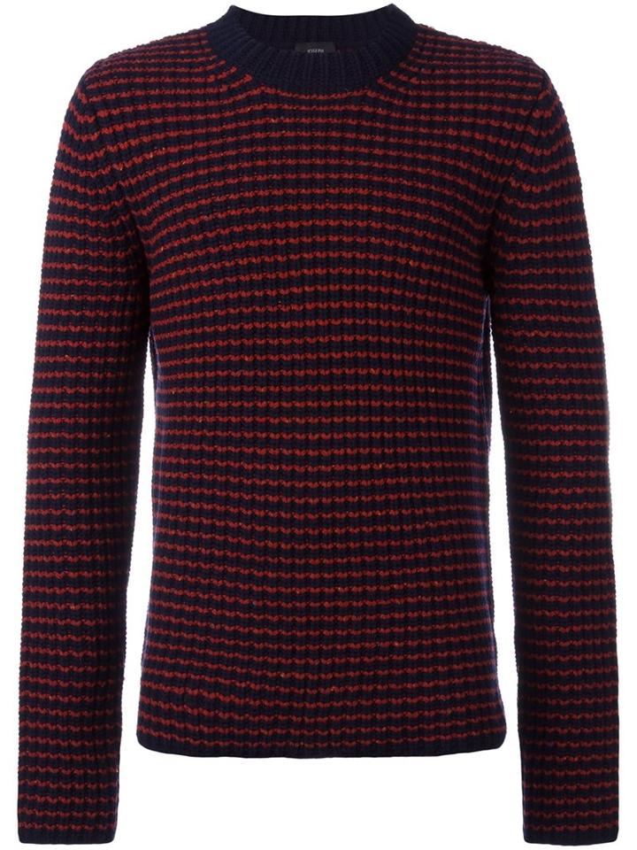 Joseph Striped Jumper, Men's, Size: Small, Blue, Wool
