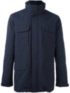 Z Zegna Pocketed Military Jacket, Men's, Size: Large, Blue, Polyester