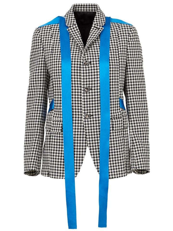 Undercover Checked Blazer Jacket, Women's, Size: 2, Black, Polyester/cupro