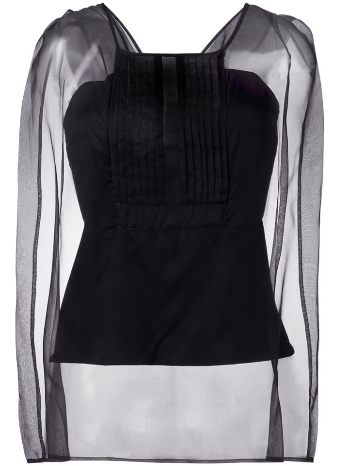 Io Ivana Omazic Sheer Sleeves Blouse - Black