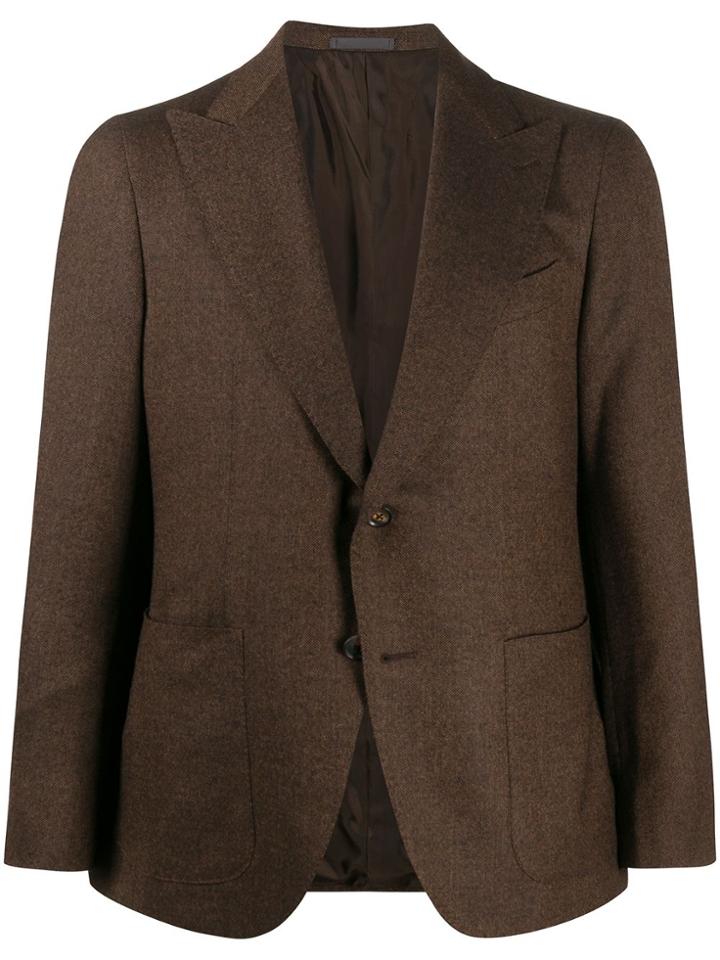 Caruso Mottled Knit Blazer - Brown