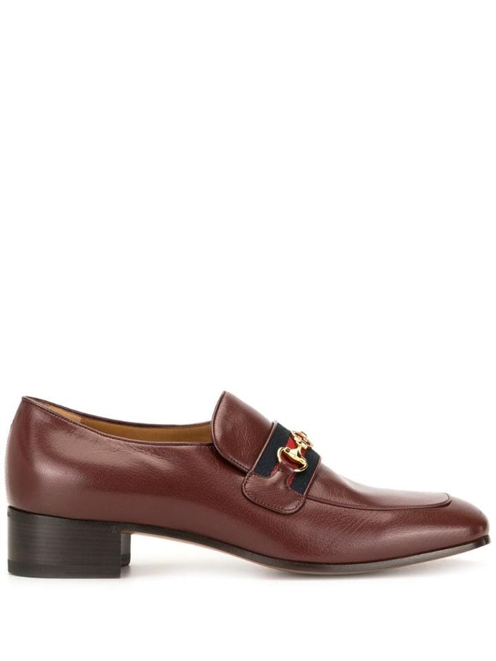 Gucci Interlocking G Horsebit Loafers - Red