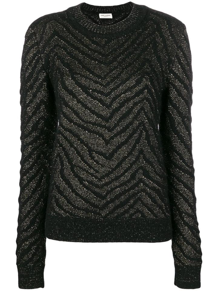 Saint Laurent Glitter Jumper - Black