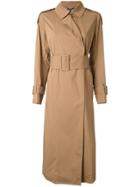 Muveil Belted Trench Coat - Brown