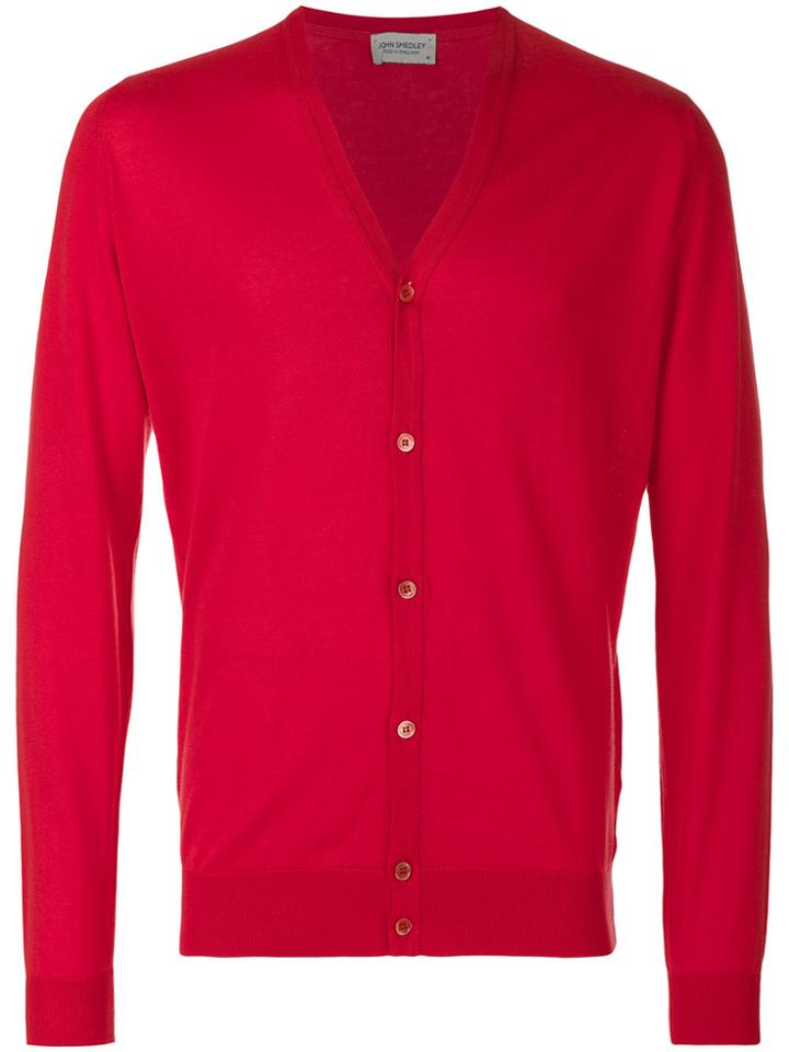 John Smedley V-neck Cardigan - Red