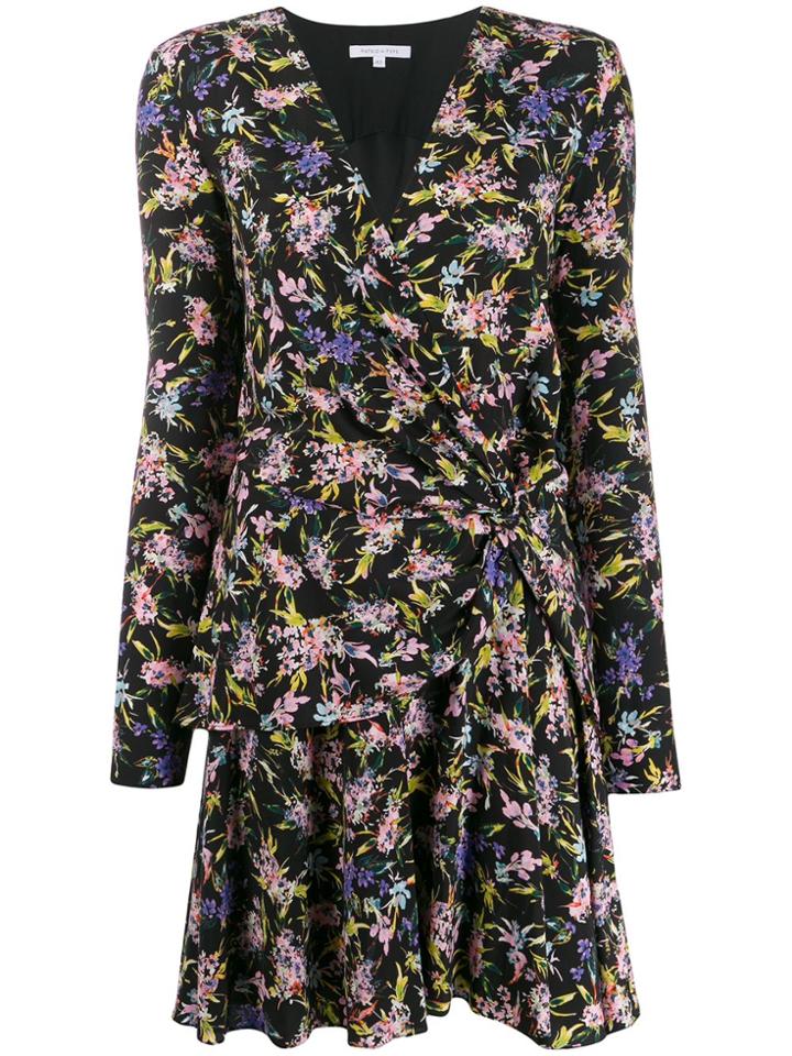 Patrizia Pepe Floral-print Ruched Dress - Black
