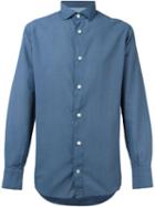 Eleventy Fine Polka Dot Shirt, Men's, Size: 43, Blue, Cotton