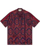Gucci Baroque Jacquard Bowling Shirt - Red