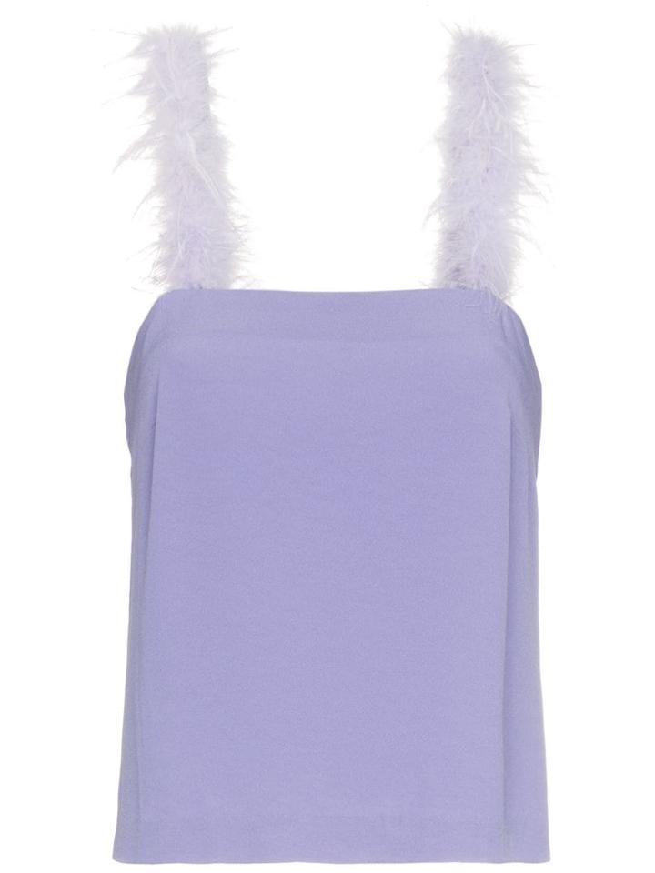 Staud Mariah Feather Strap Top - Pink & Purple