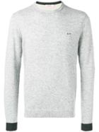 Sun 68 Contrasting Cuff Sweater - Grey