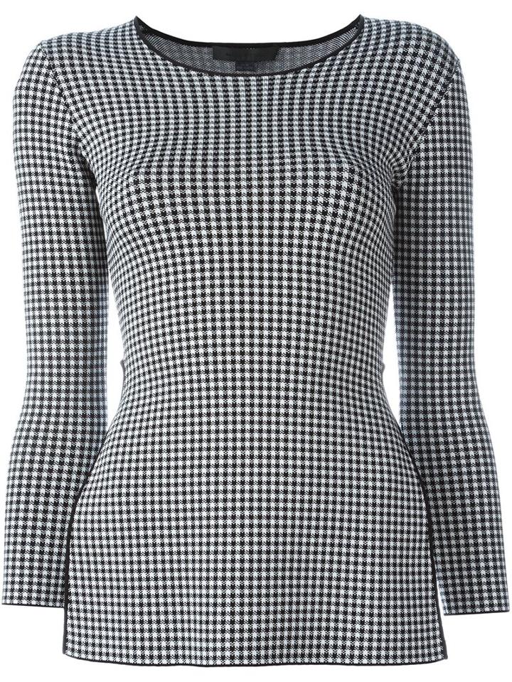 Alexander Wang Houndstooth Peplum Top, Women's, Size: Xs, Black, Nylon/spandex/elastane/viscose