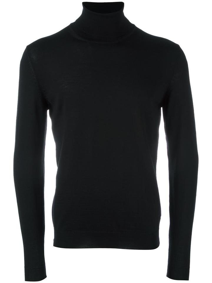 Boss Hugo Boss Turtleneck Jumper, Men's, Size: Large, Black, Virgin Wool