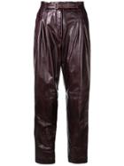 Alberta Ferretti Belted High Waisted Trousers - Purple