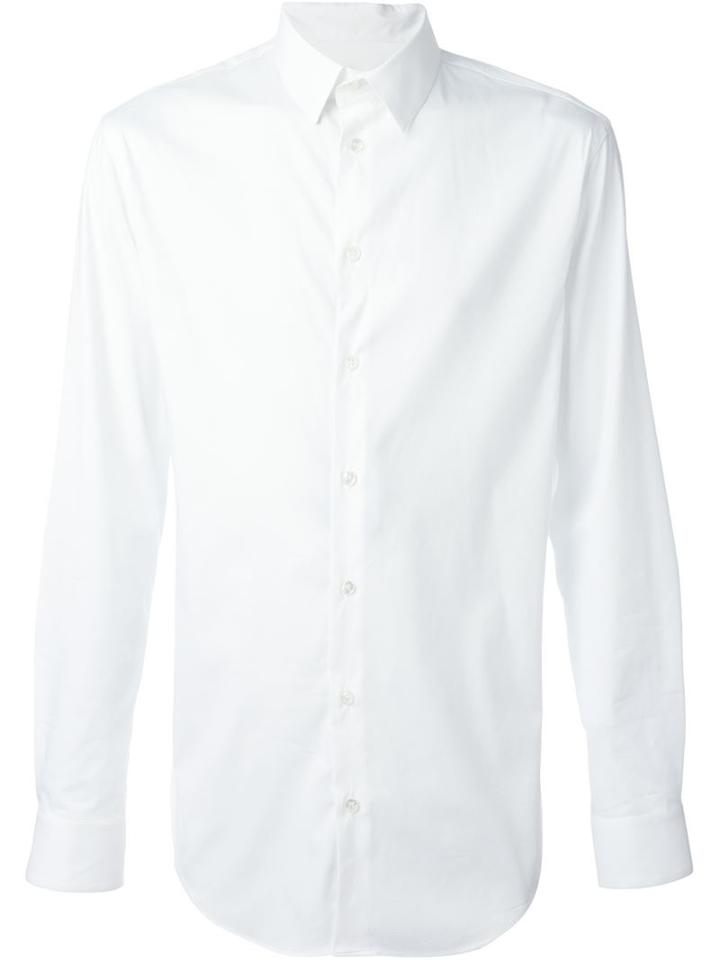 Giorgio Armani Classic Shirt, Men's, Size: 39, White, Cotton/polyamide/spandex/elastane