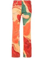 Yohji Yamamoto Vintage Psychedelic-print Frayed Trousers - Multicolour