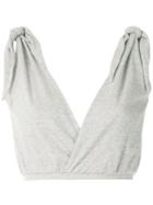 Framed Top Cropped Cotton Knot Framed - Grey