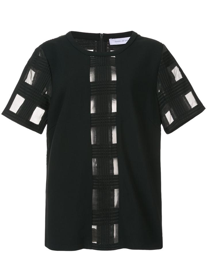 Kimora Lee Simmons The Window Plaid Top - Black