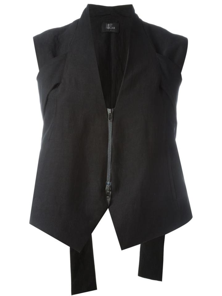 Lost & Found Ria Dunn Banded Cropped Jacket, Women's, Size: Medium, Black, Linen/flax/viscose