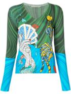 Mary Katrantzou Bowles Surreal Print Top - Green