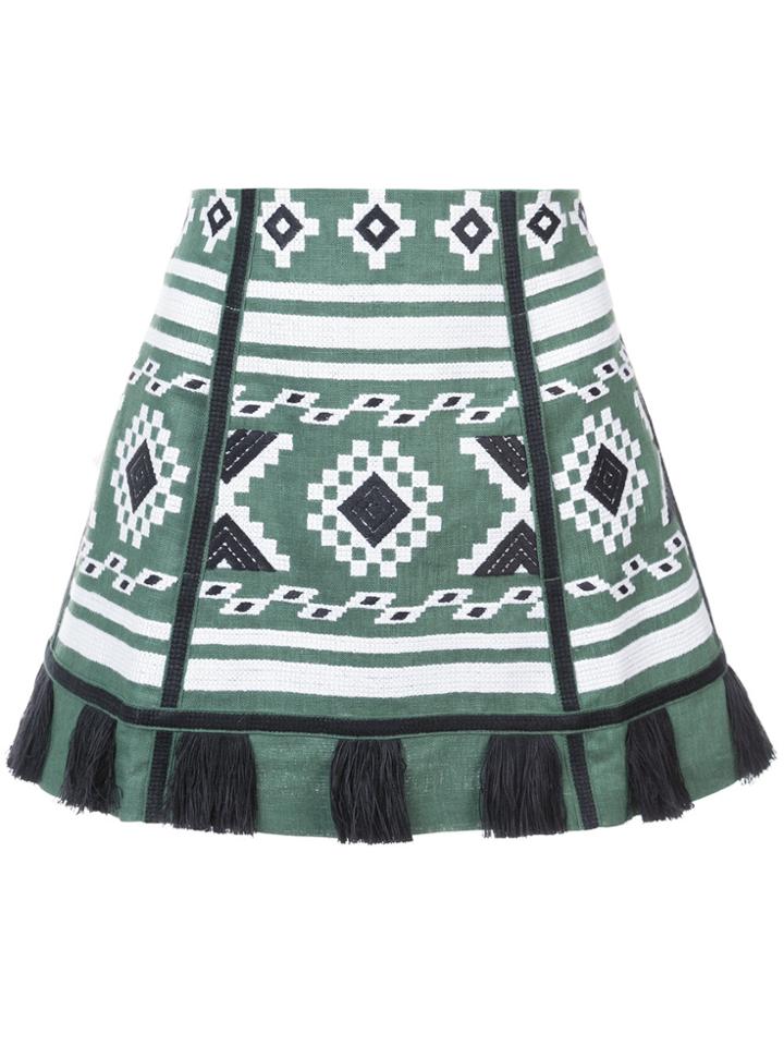 Vita Kin Ethnic Tassel Skirt - Green