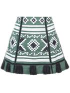 Vita Kin Ethnic Tassel Skirt - Green